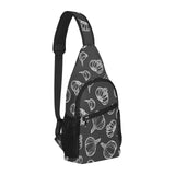 Garlic pattern black background All Over Print Chest Bag