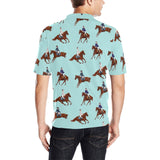Horses running horses rider pattern Men's All Over Print Polo Shirt