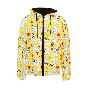 Yorkshire Terrier Pattern Print Design 05 Men's Padded Hooded Jacket