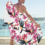 Toucan flower design pattern Beach Towel