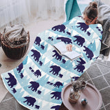 polar bear winter snow pattern Blanket Robe with Sleeves