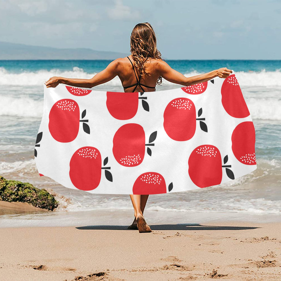 red apples white background Beach Towel