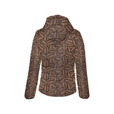 coffee bean pattern Women's Padded Hooded Jacket