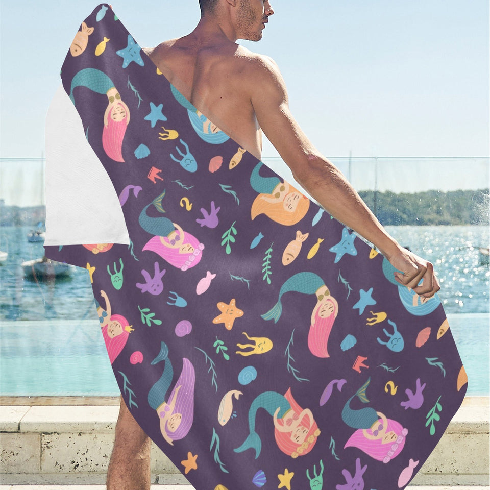 beautiful mermaid Fish jellyfish algae other marin Beach Towel