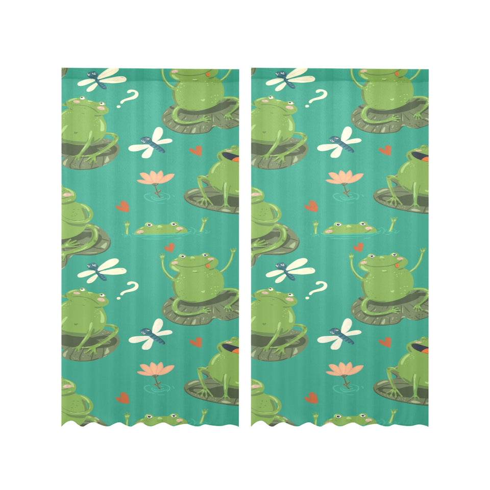 Cute frog dragonfly design pattern Gauze Curtain