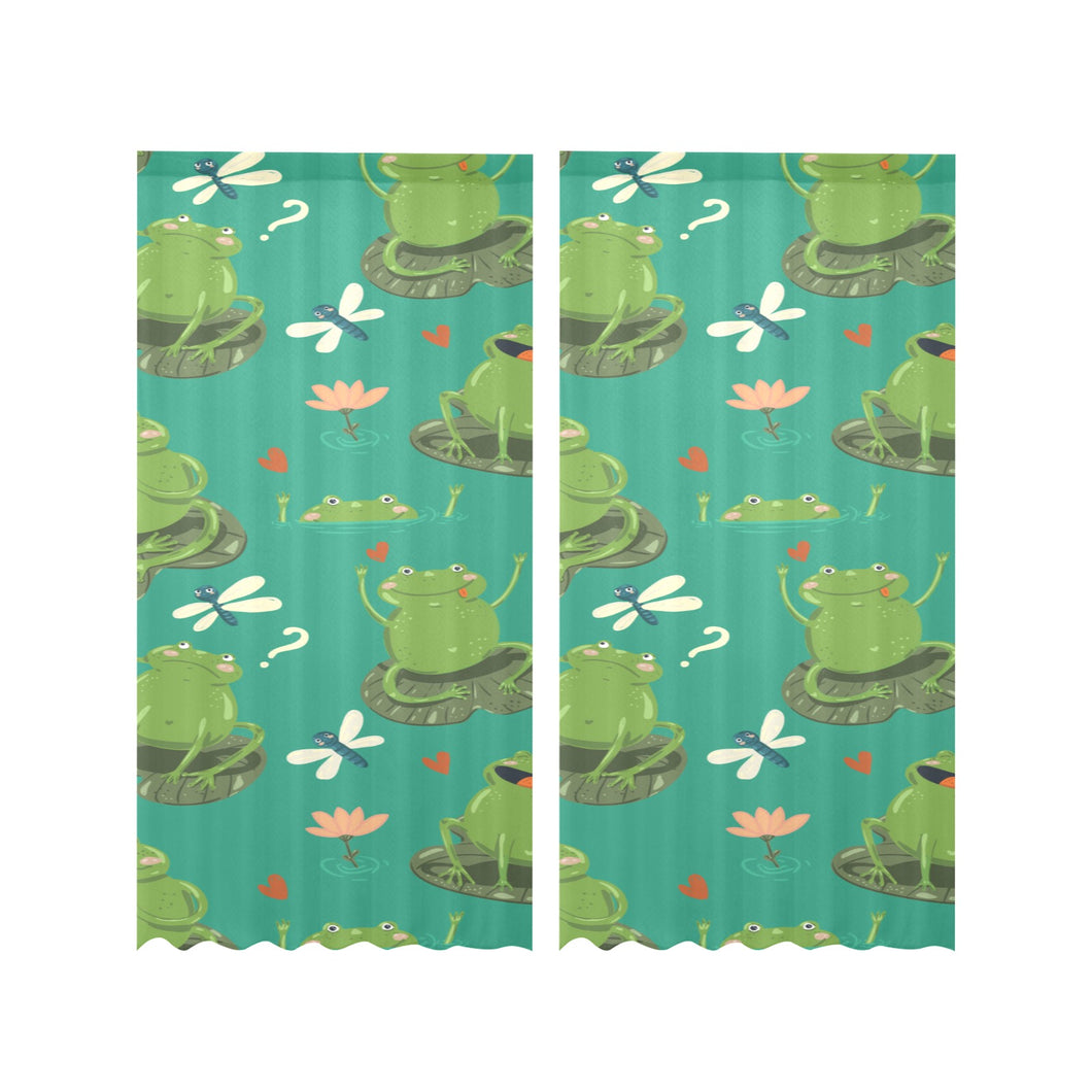 Cute frog dragonfly design pattern Gauze Curtain