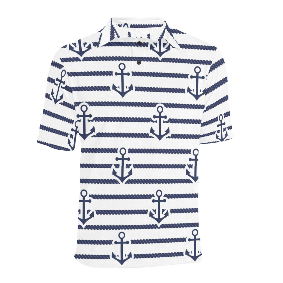 Anchor rope nautical pattern Men's All Over Print Polo Shirt