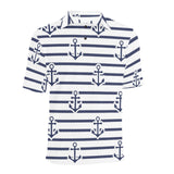Anchor rope nautical pattern Men's All Over Print Polo Shirt