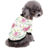 Hand drawn butterfly rose All Over Print Pet Dog Round Neck Fuzzy Shirt