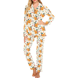 Squirrel Pattern Print Design 04 Women's Long Pajama Set