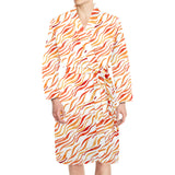Fire flame watercolor pattern Men's Long Sleeve Belted Night Robe
