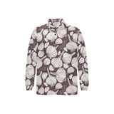 Garlic bulb dark background Men's Long Sleeve Polo Shirt