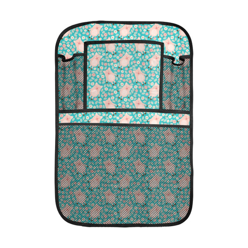 Pig Pattern Print Design 01 Car Seat Back Organizer