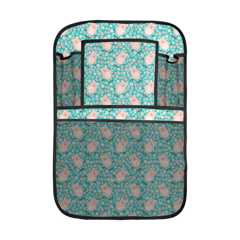 Pig Pattern Print Design 01 Car Seat Back Organizer