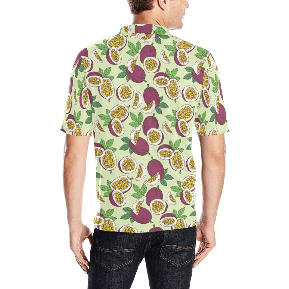 Paassion fruit pattern Men's All Over Print Polo Shirt