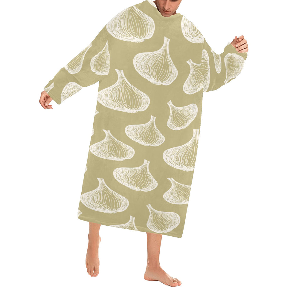 Garlic design pattern Blanket Robe with Sleeves