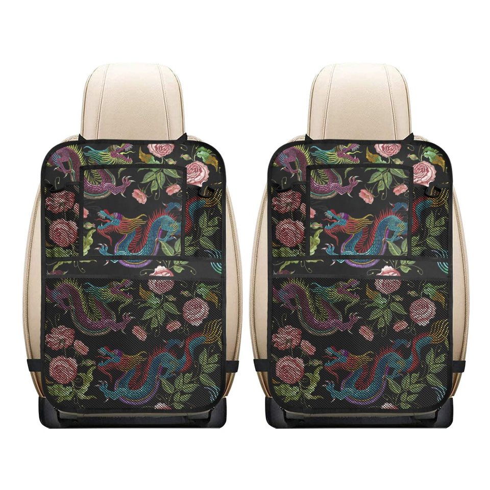 Dragons flower pattern Car Seat Back Organizer
