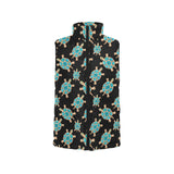 Sea turtle blue stone pattern Women's Padded Vest