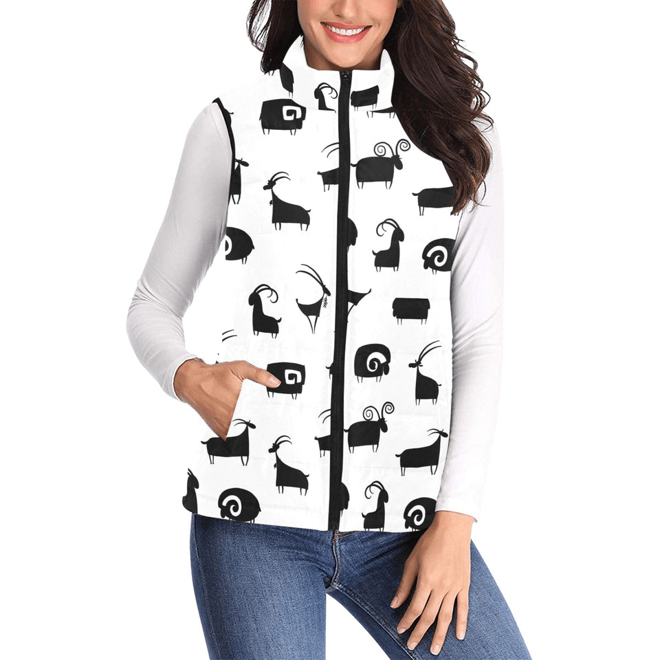 Goat ram pattern Women's Padded Vest