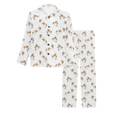 Jack Russel Pattern Print Design 04 Men's Long Pajama Set