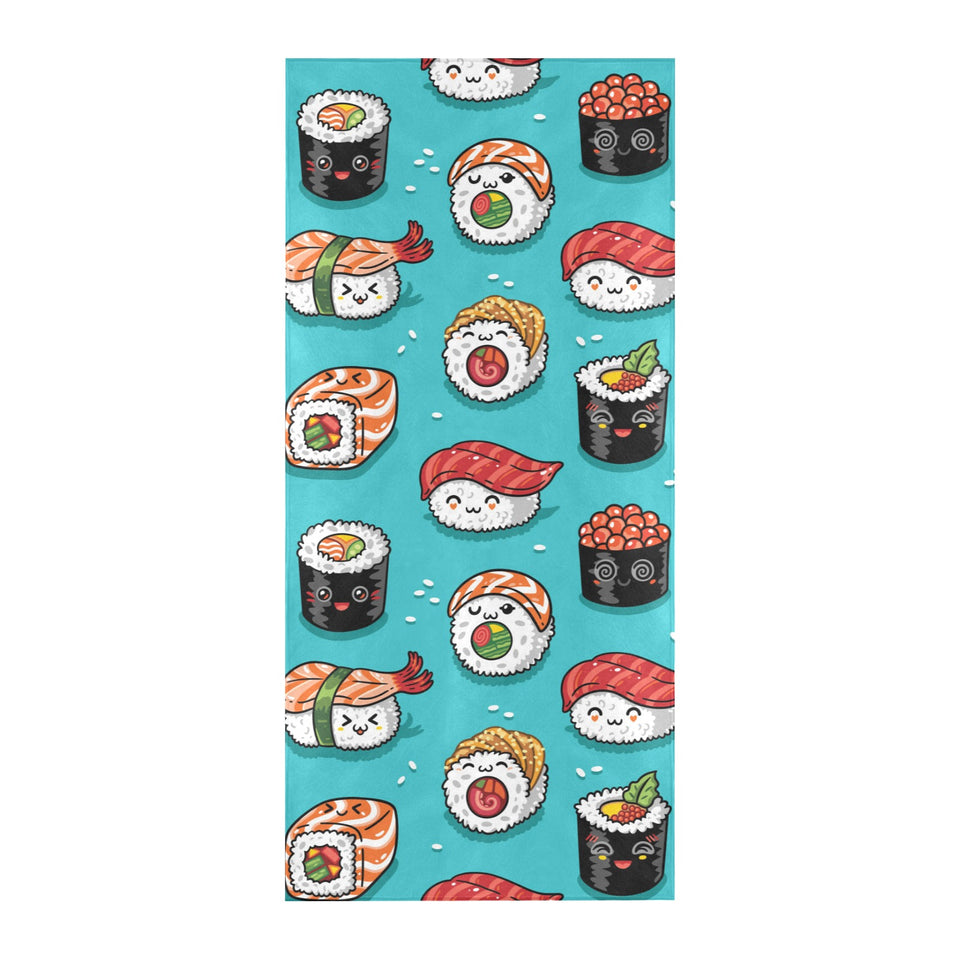 Cute sushi pattern Beach Towel