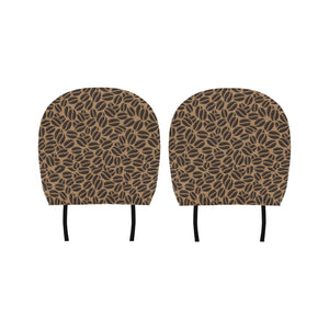 Coffee bean on brown background Car Headrest Cover