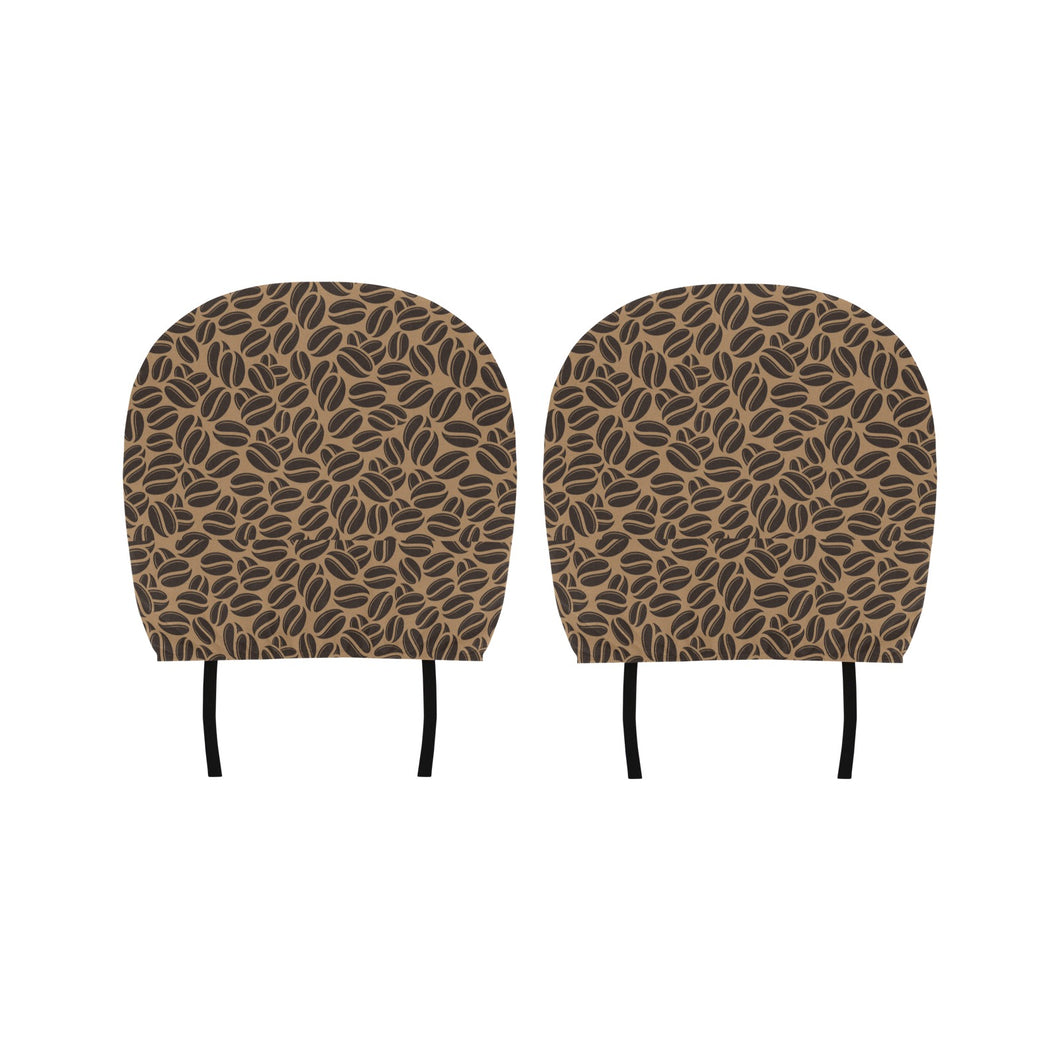 Coffee bean on brown background Car Headrest Cover