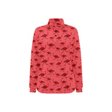 Ostrich Pattern Print Design 03 Women's Long Sleeve Polo Shirt