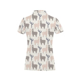 Llama Alpaca pattern Women's All Over Print Polo Shirt