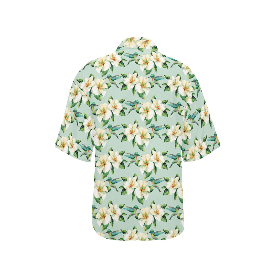 Hummingbird Pattern Print Design 01 Women's All Over Print Hawaiian Shirt