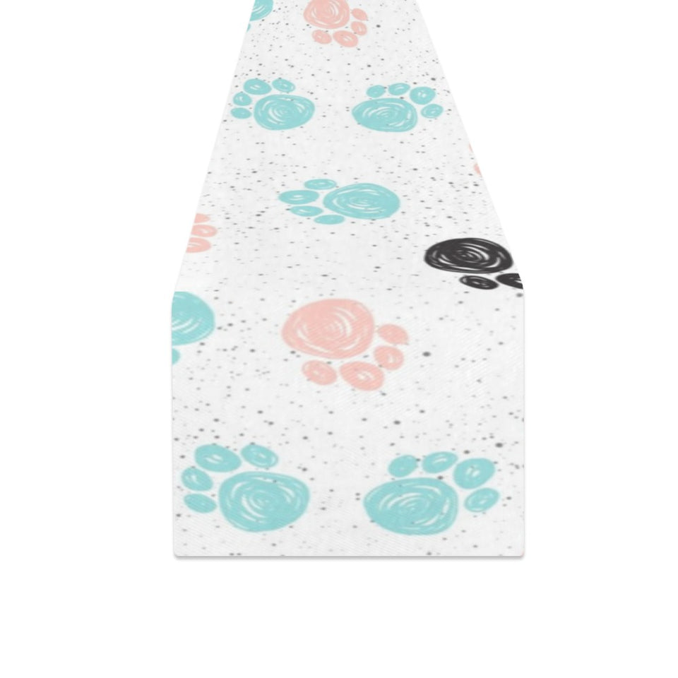Dog Paws Pattern Print Design 04 Table Runner