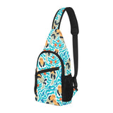 Cute sea otters fishe sea urchin pattern All Over Print Chest Bag