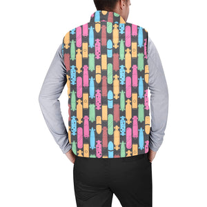 Skate Board Pattern Print Design 02 Men's Padded Vest