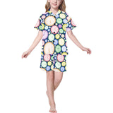 Colorful clock background Kids' Boys' Girls' V-Neck Short Pajama Set