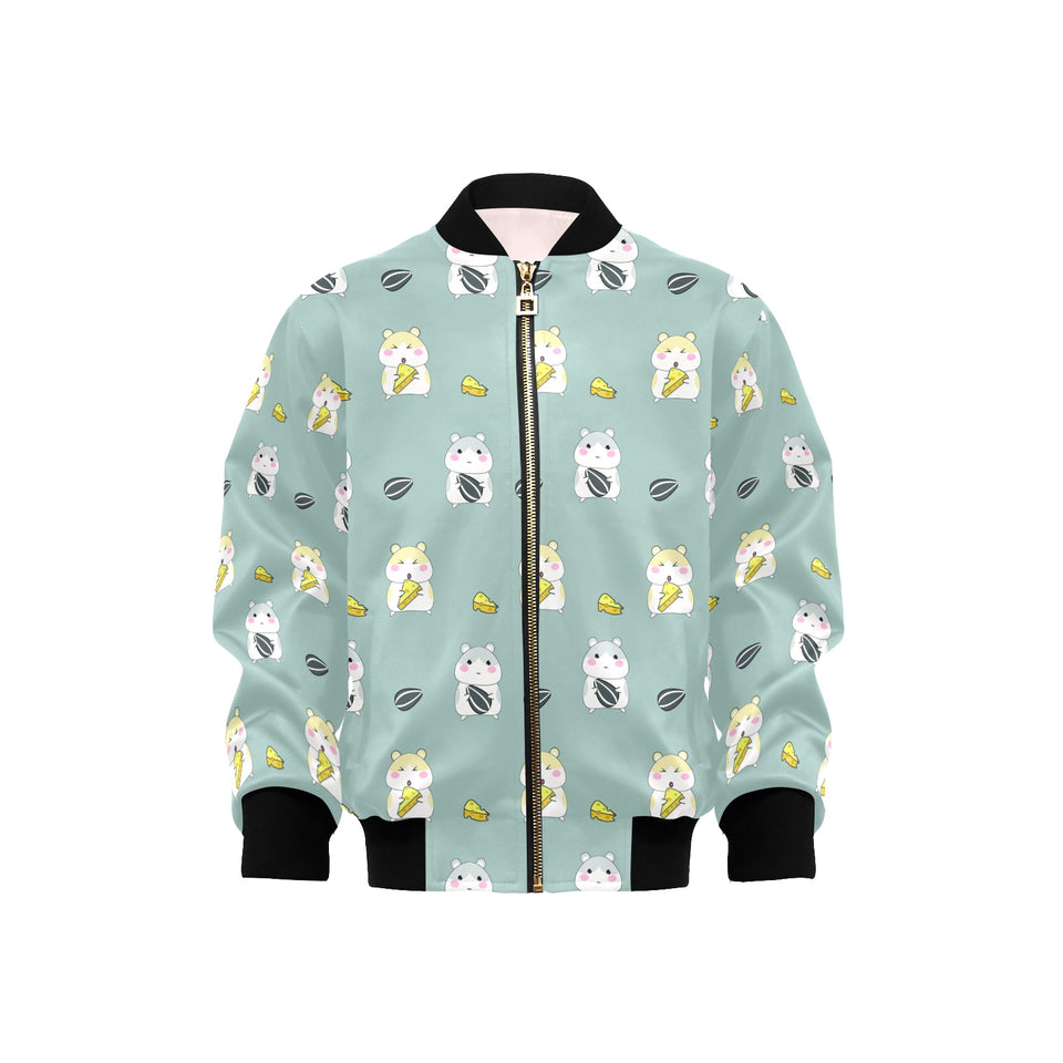 Cute hamster cheese pattern Kids' Boys' Girls' Bomber Jacket