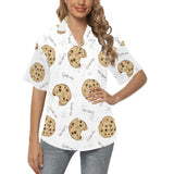 Sketch style cookie pattern Women's All Over Print Hawaiian Shirt