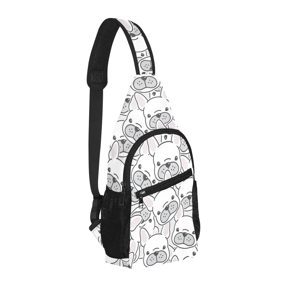 Cute french bulldog head pattern All Over Print Chest Bag