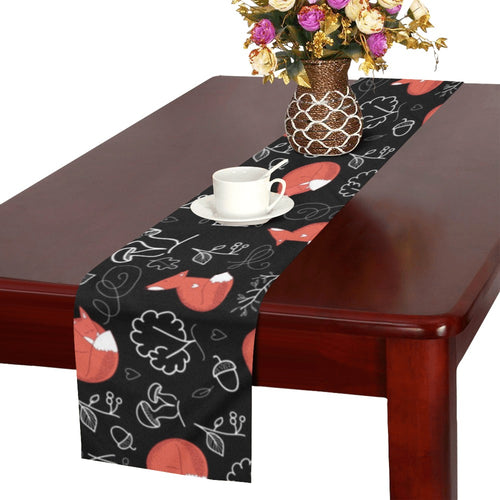 fox sleeping fox pattern Table Runner