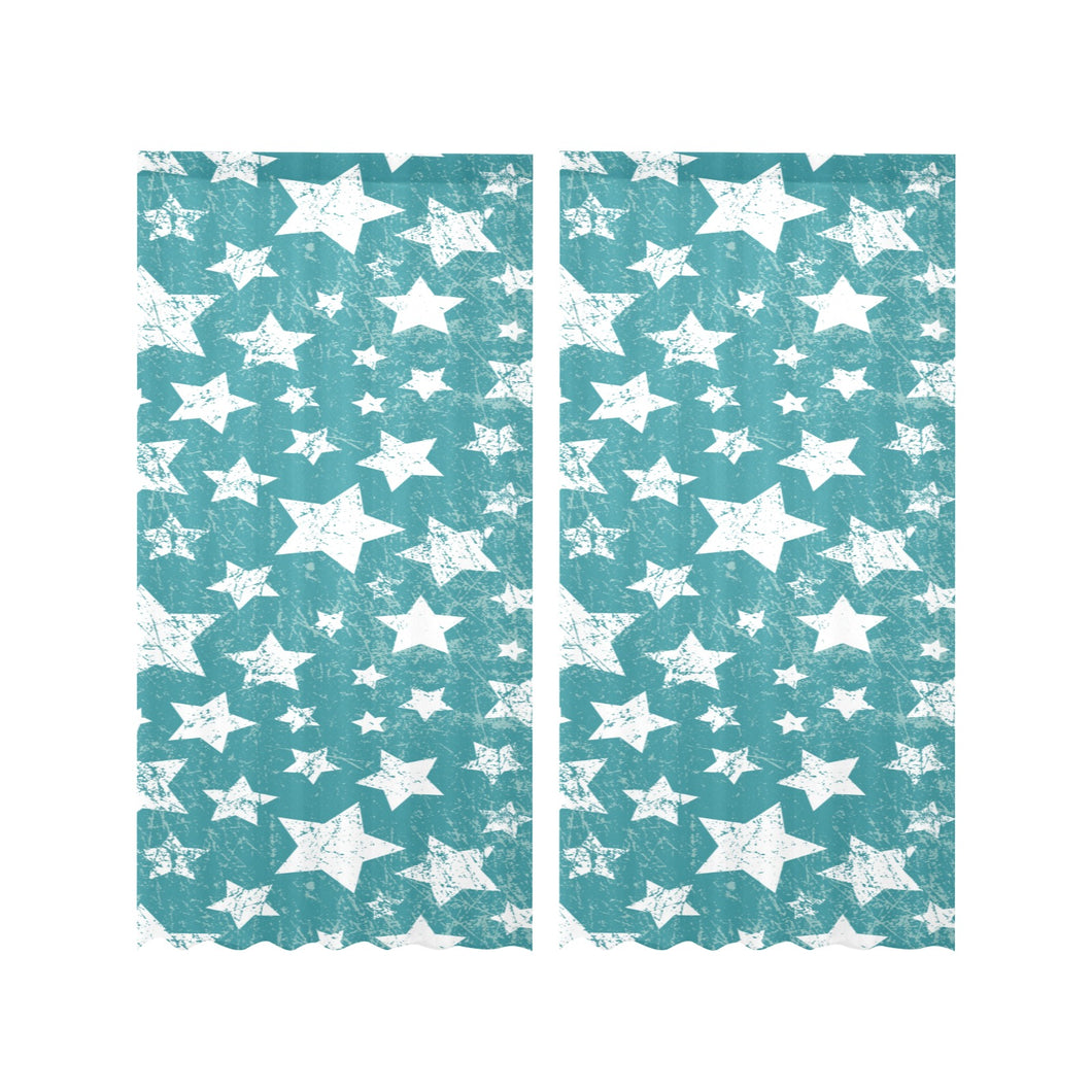 Vintage star pattern Gauze Curtain