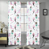 cute mermaid dolphin fish starfish pattern Gauze Curtain