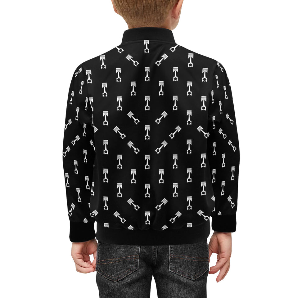 Engine Piston Black Theme Pattern Print Design 03 Kids' Boys' Girls' Bomber Jacket