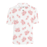 Pink sakura cherry blossom pattern Men's All Over Print Polo Shirt