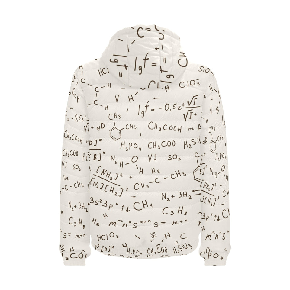 Chemistry Periodic Table Pattern Print Design 04 Men's Padded Hooded Jacket