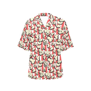 Popcorn Pattern Print Design 05 Women's All Over Print Hawaiian Shirt