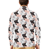 Pig Pattern Print Design 05 Men's Long Sleeve Polo Shirt