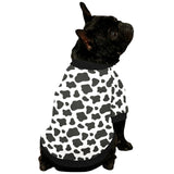 Cow skin pattern All Over Print Pet Dog Round Neck Fuzzy Shirt