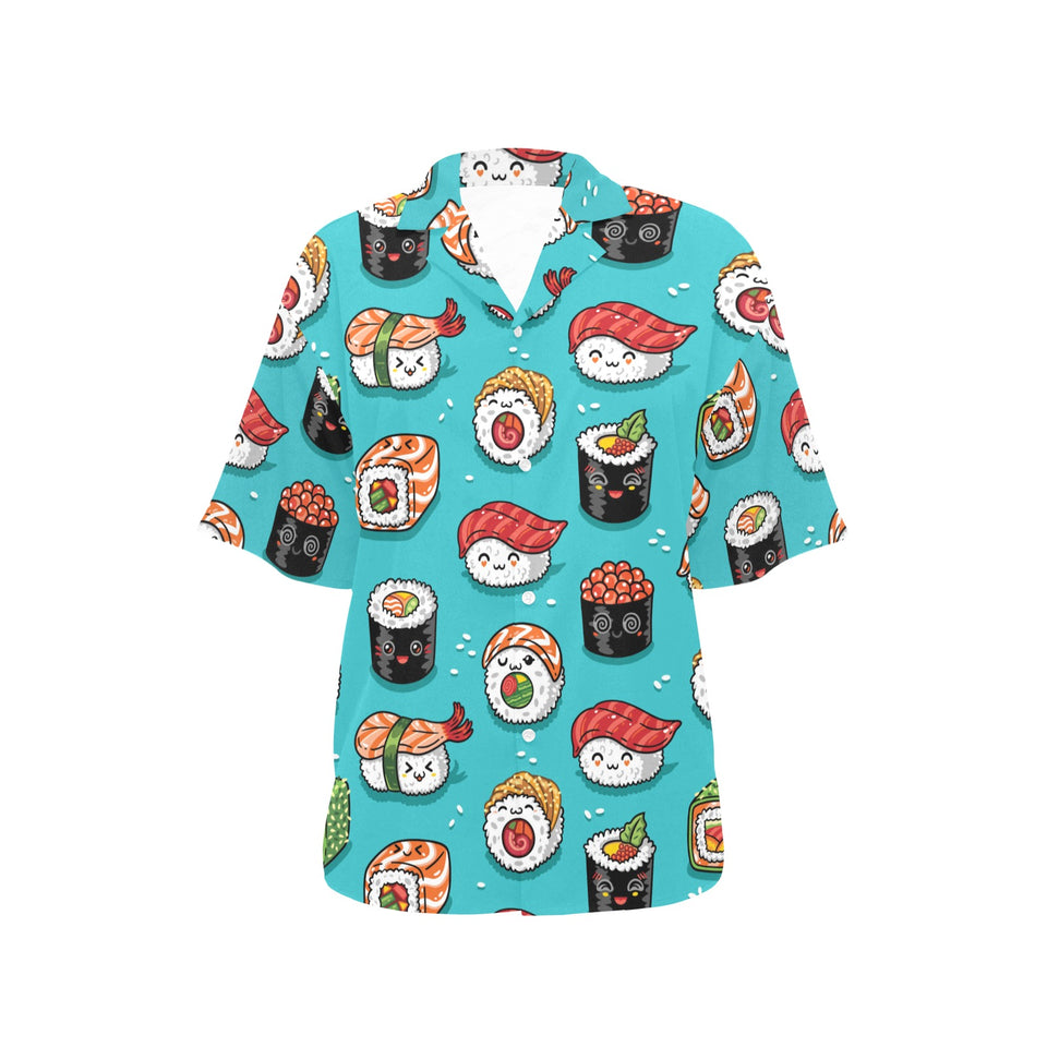 Cute sushi pattern Women's All Over Print Hawaiian Shirt
