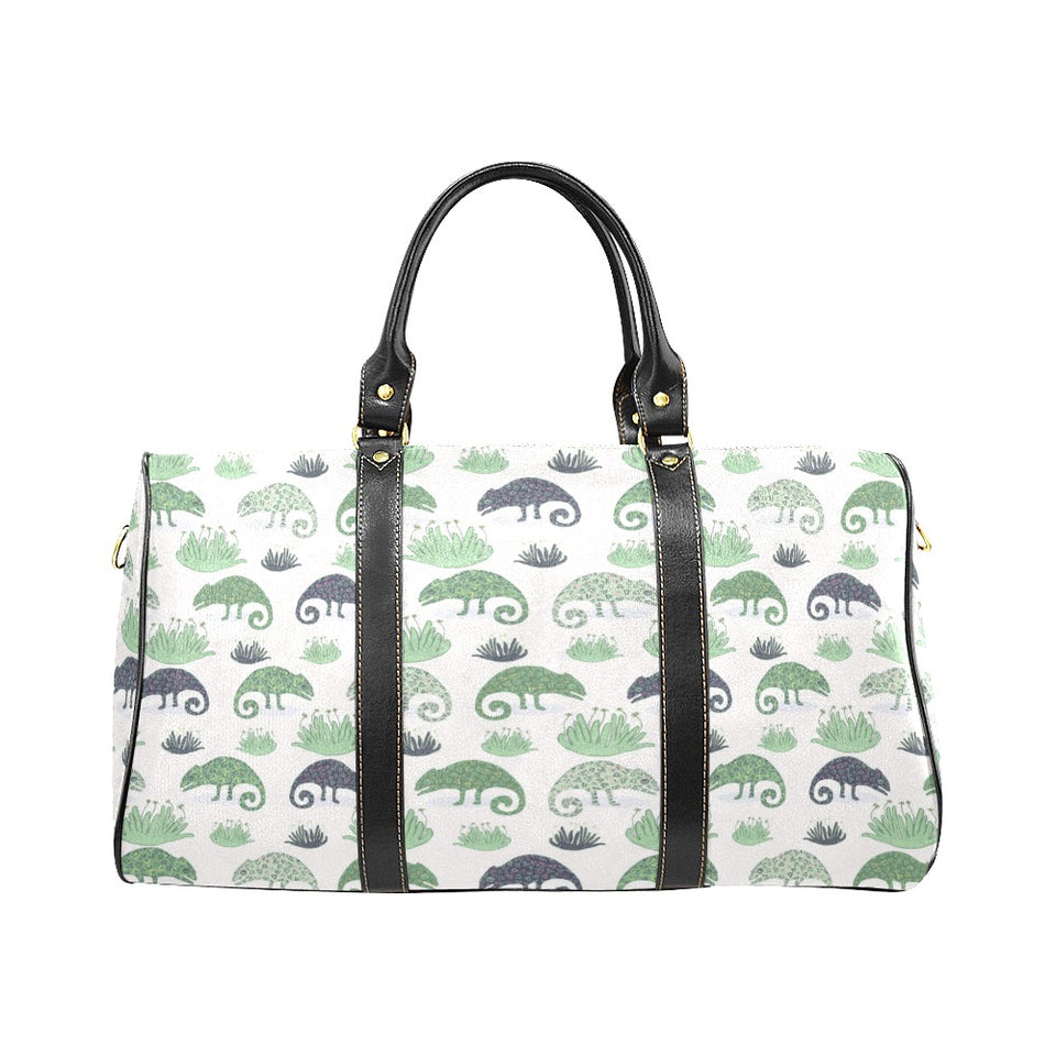 Chameleon lizard succulent plant pattern Travel Bag
