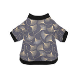 Gold ginkgo leaves All Over Print Pet Dog Round Neck Fuzzy Shirt