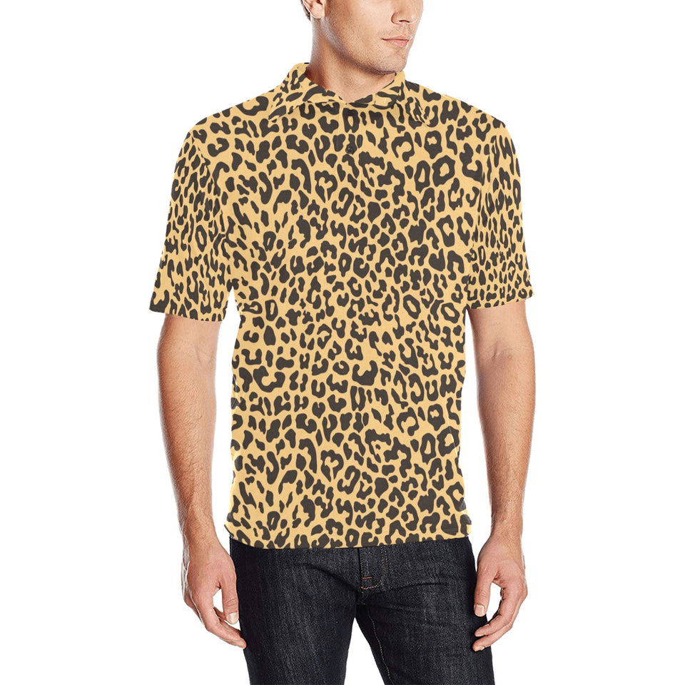 Leopard skin print Men's All Over Print Polo Shirt